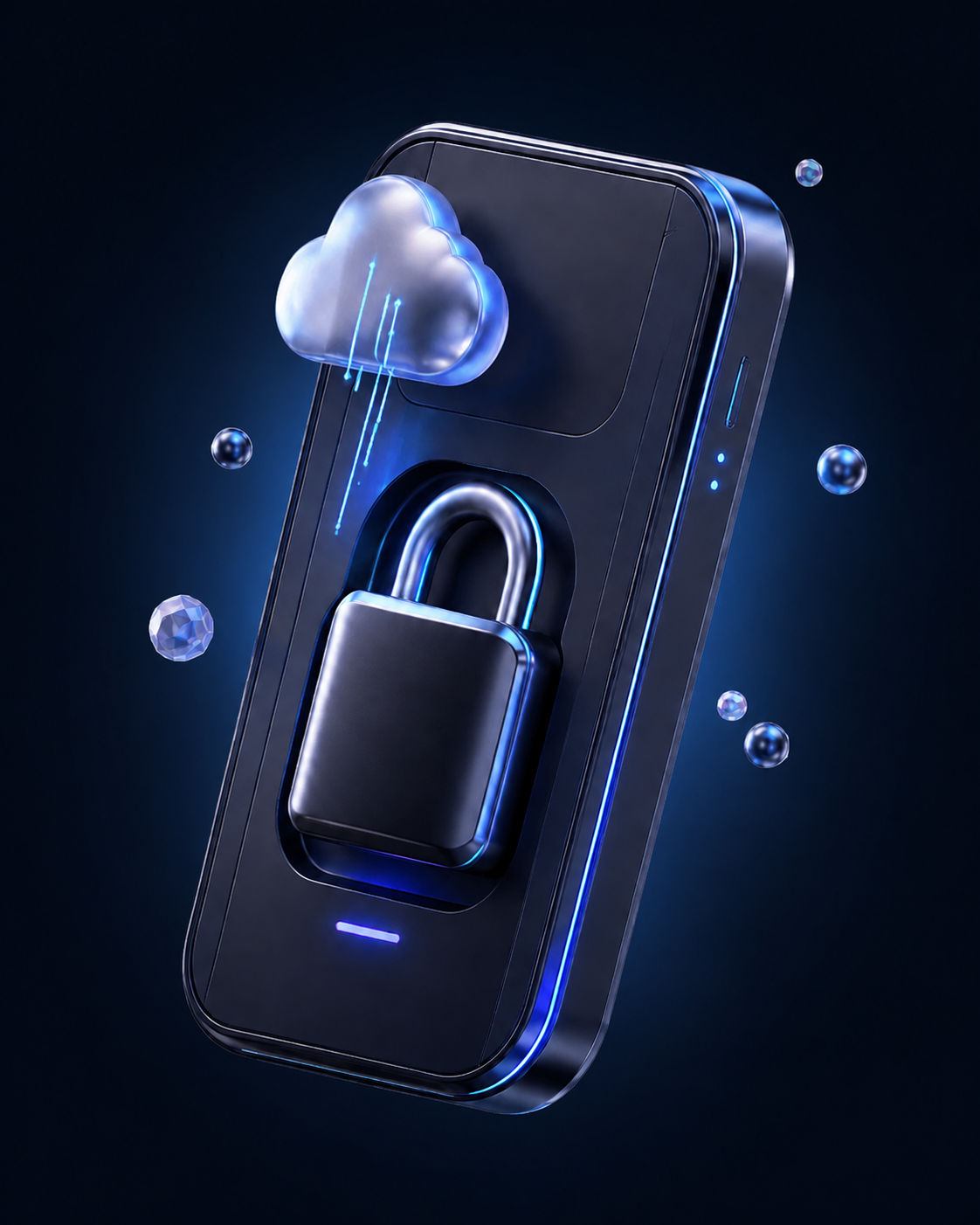 A secure cloud vault protected by a digital lock