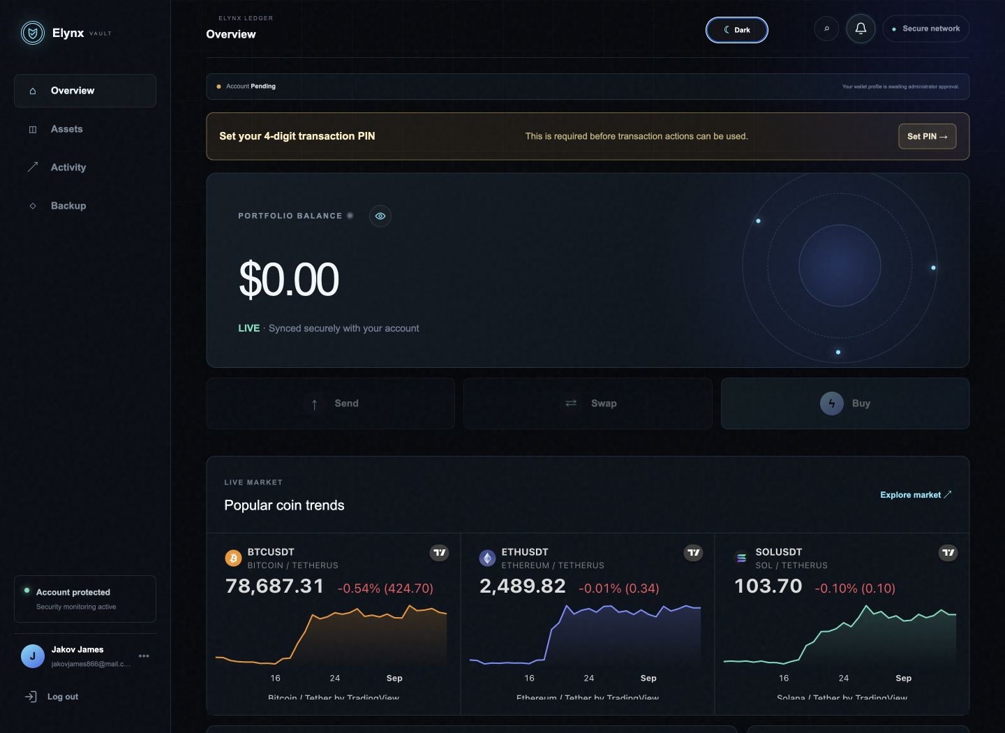 Aegis Ledger professional desktop dashboard